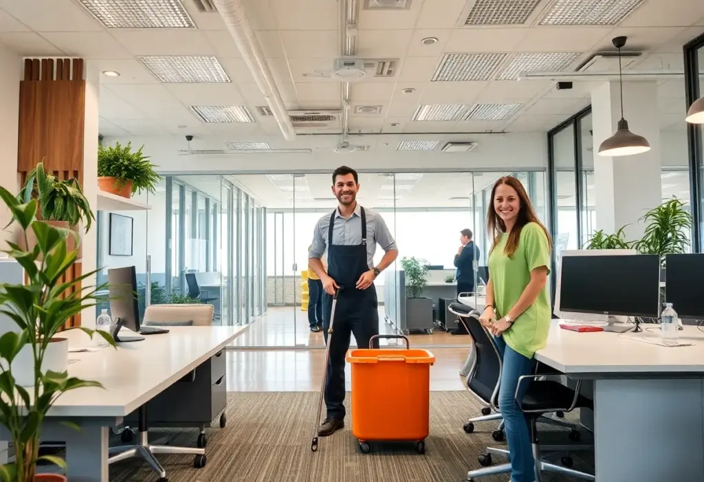 Professional cleaning services maintaining workplace cleanliness in San Diego