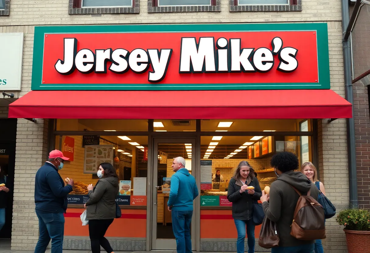 Exterior view of the new Jersey Mike's Subs location in San Diego.