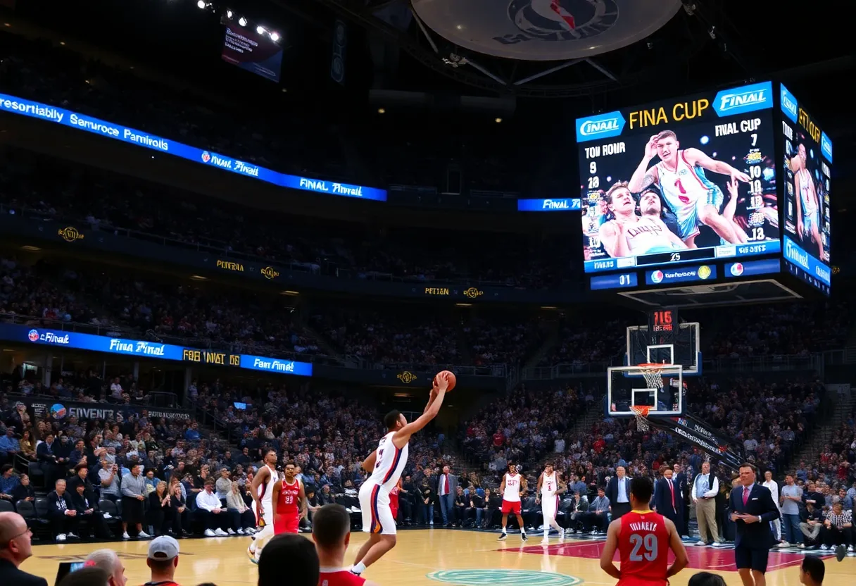 New York Knicks players celebrating during an NBA game