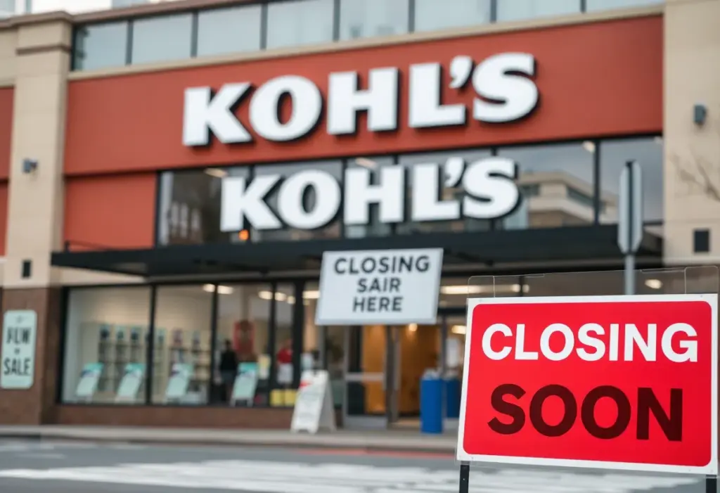 Kohl's store closing sign displayed in front of a retail location