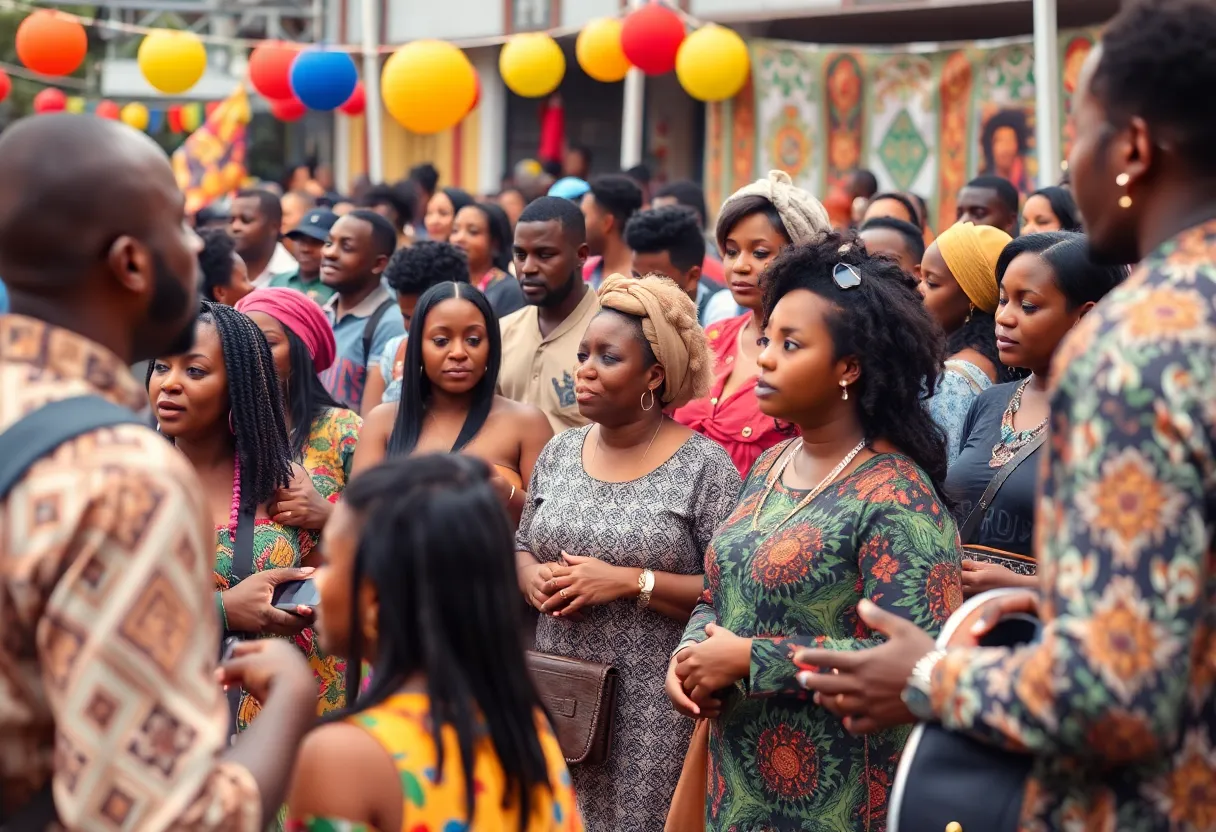 Community gathering during San Diego Kwanzaa Celebration