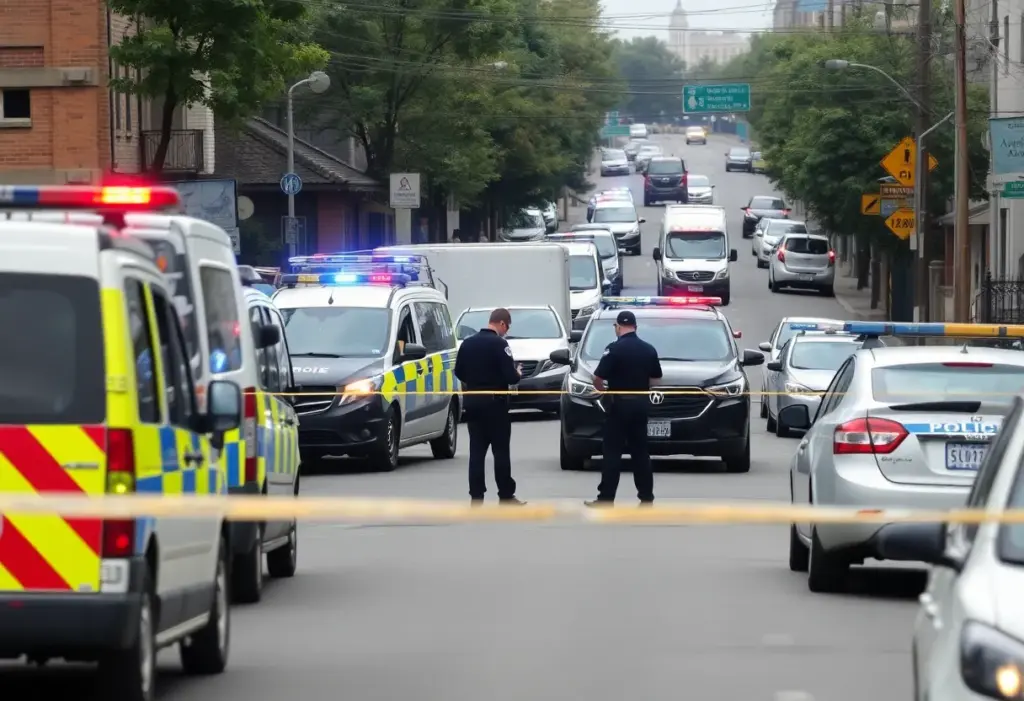 Police presence in Little Italy during the investigation of a shooting incident.