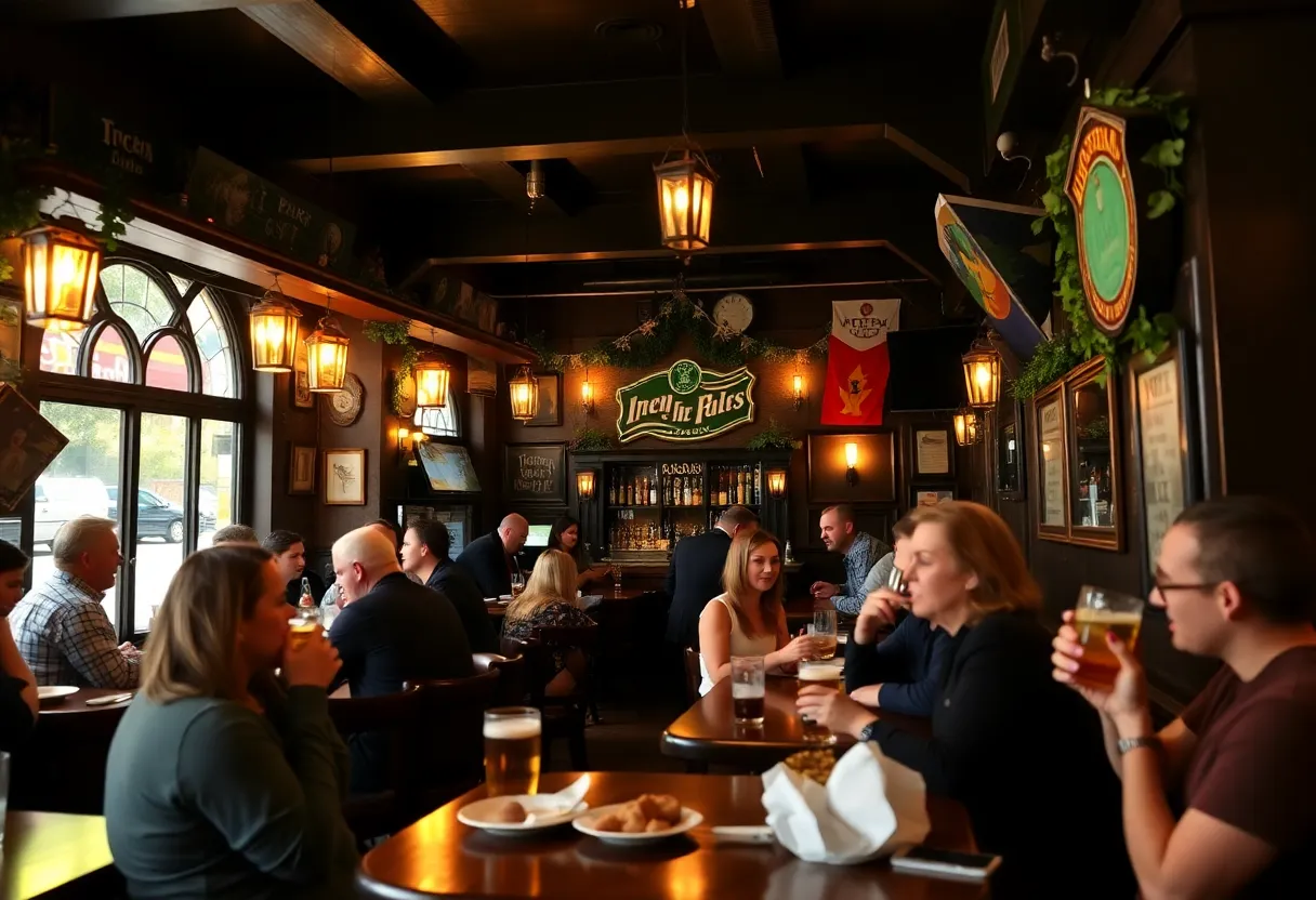 Long Story Irish Pub with patrons enjoying food and drinks