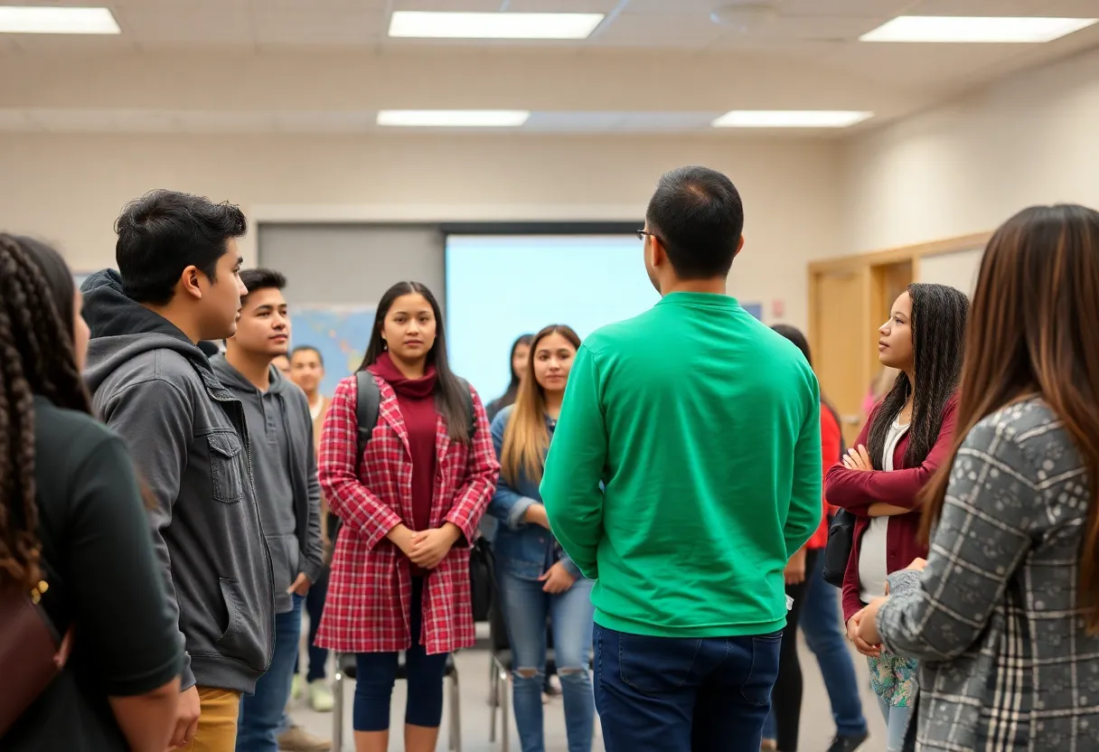 Students and community members engaged in activities for mental health awareness at Torrey Pines High School.