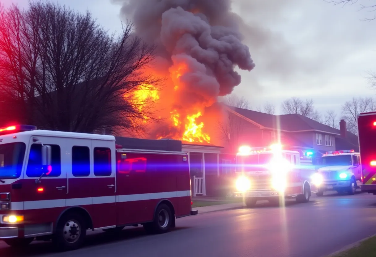 Firefighters battling a house fire in Mira Mesa