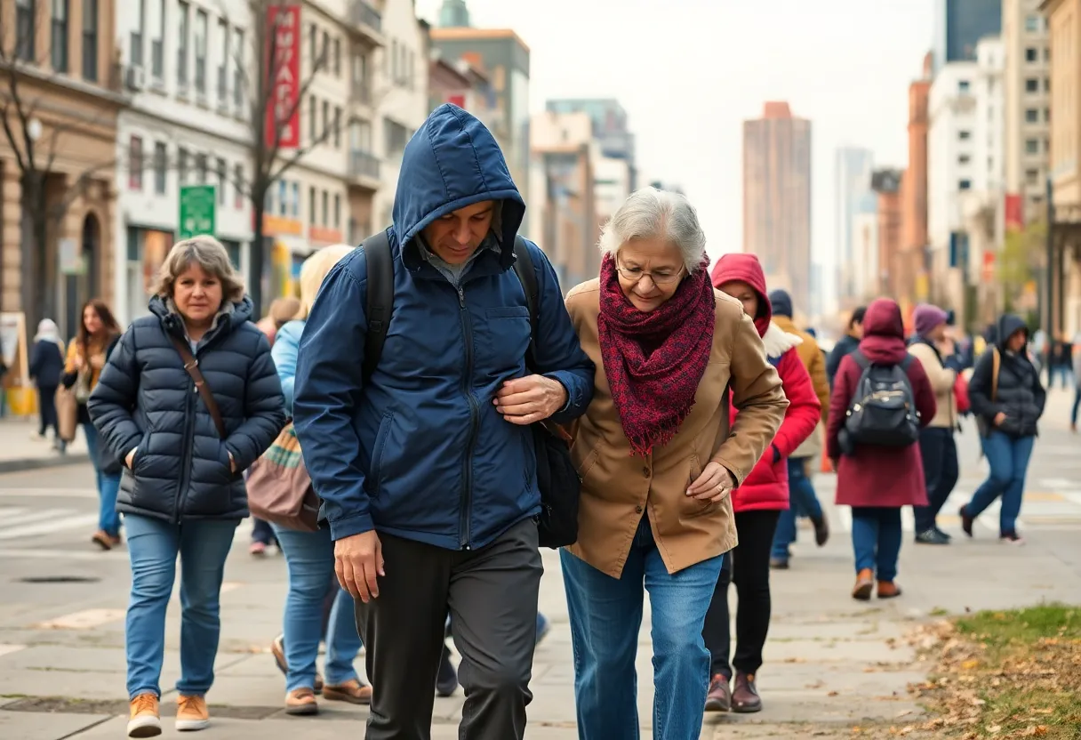 Community gathering to assist in locating a missing elderly person
