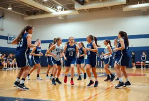 High school girls' basketball game between Mission Hills and Francis Parker.
