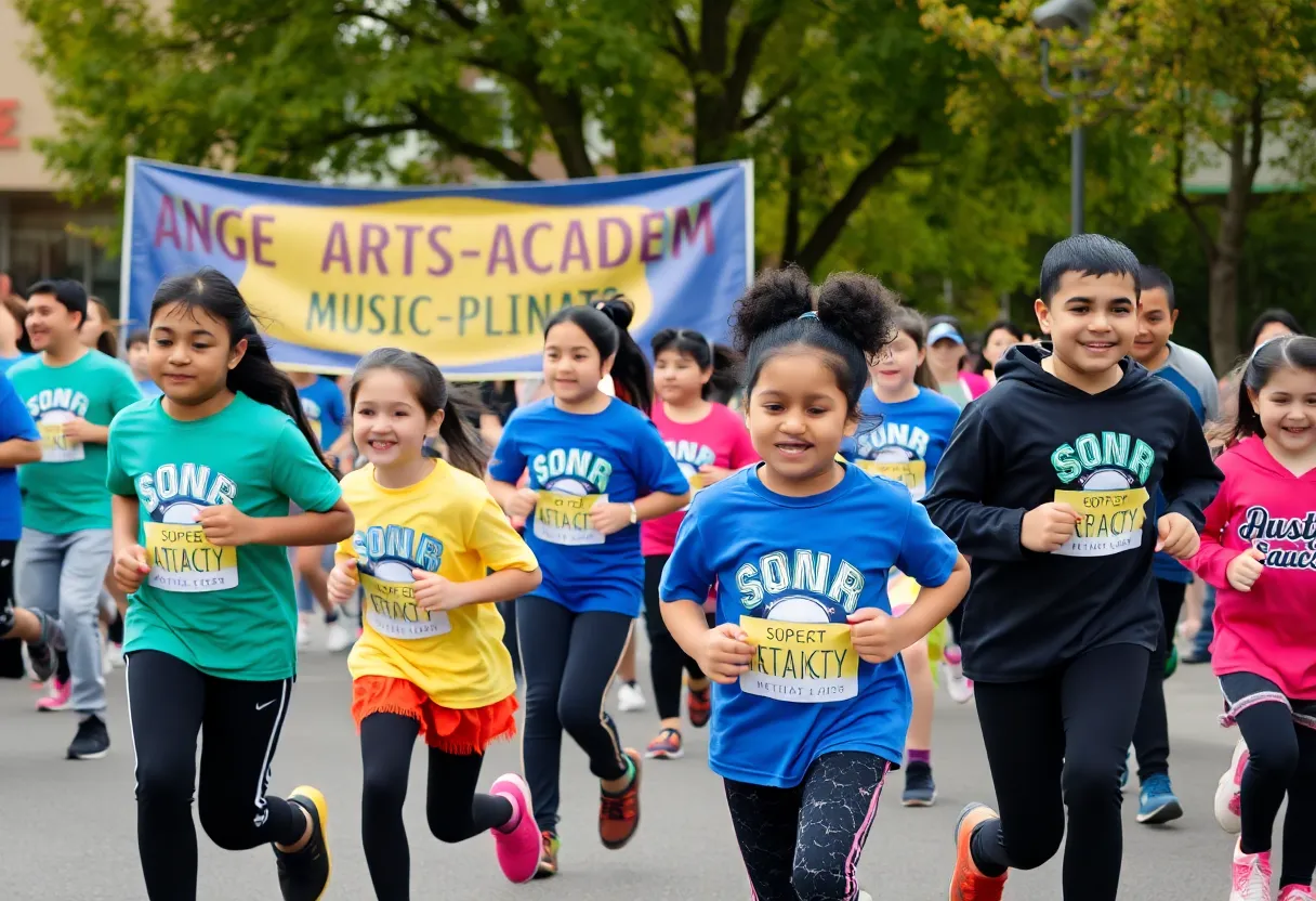 Community members participating in the Music Academy Jog-A-Thon