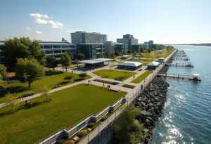 View of the National City Bayfront with recreational facilities