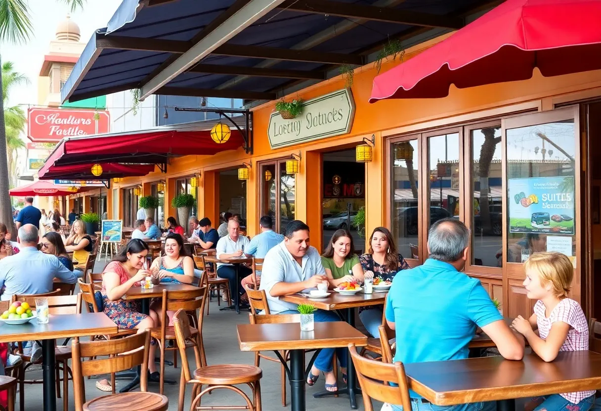 Families dining at various new restaurants in San Diego