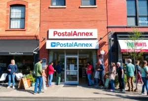 Exterior view of the new PostalAnnex store in Five Points, Columbia.