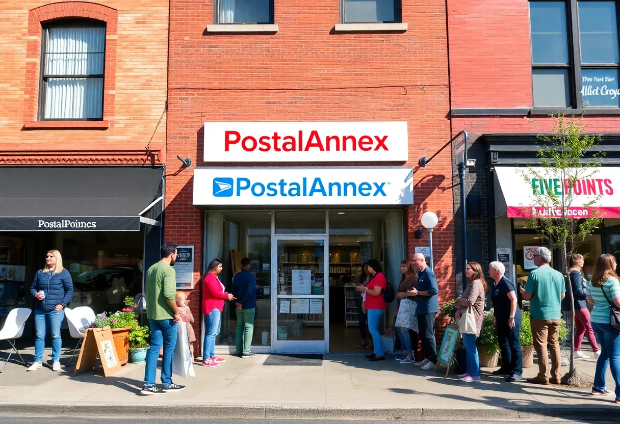 Exterior view of the new PostalAnnex store in Five Points, Columbia.