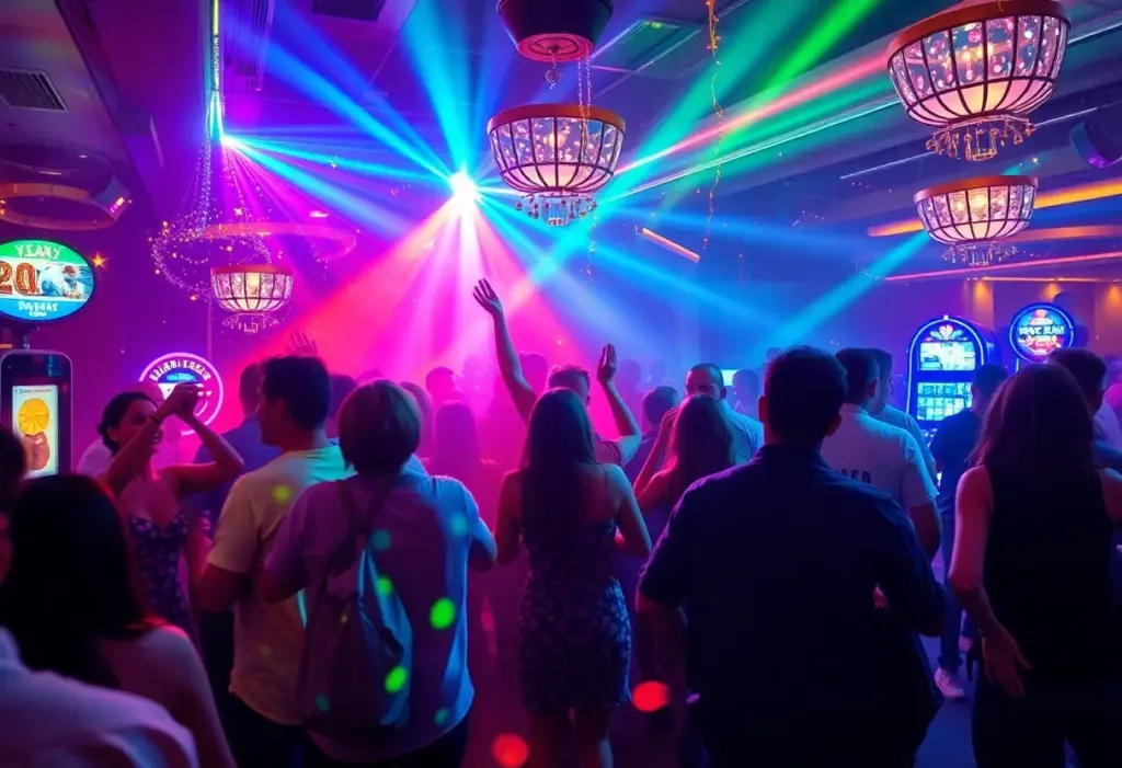 Crowd enjoying a dance party at Pala Casino on New Year's Eve