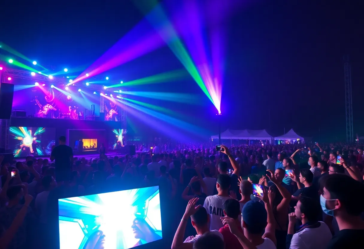 Crowd enjoying the bass dubstep event at Break Point, San Diego