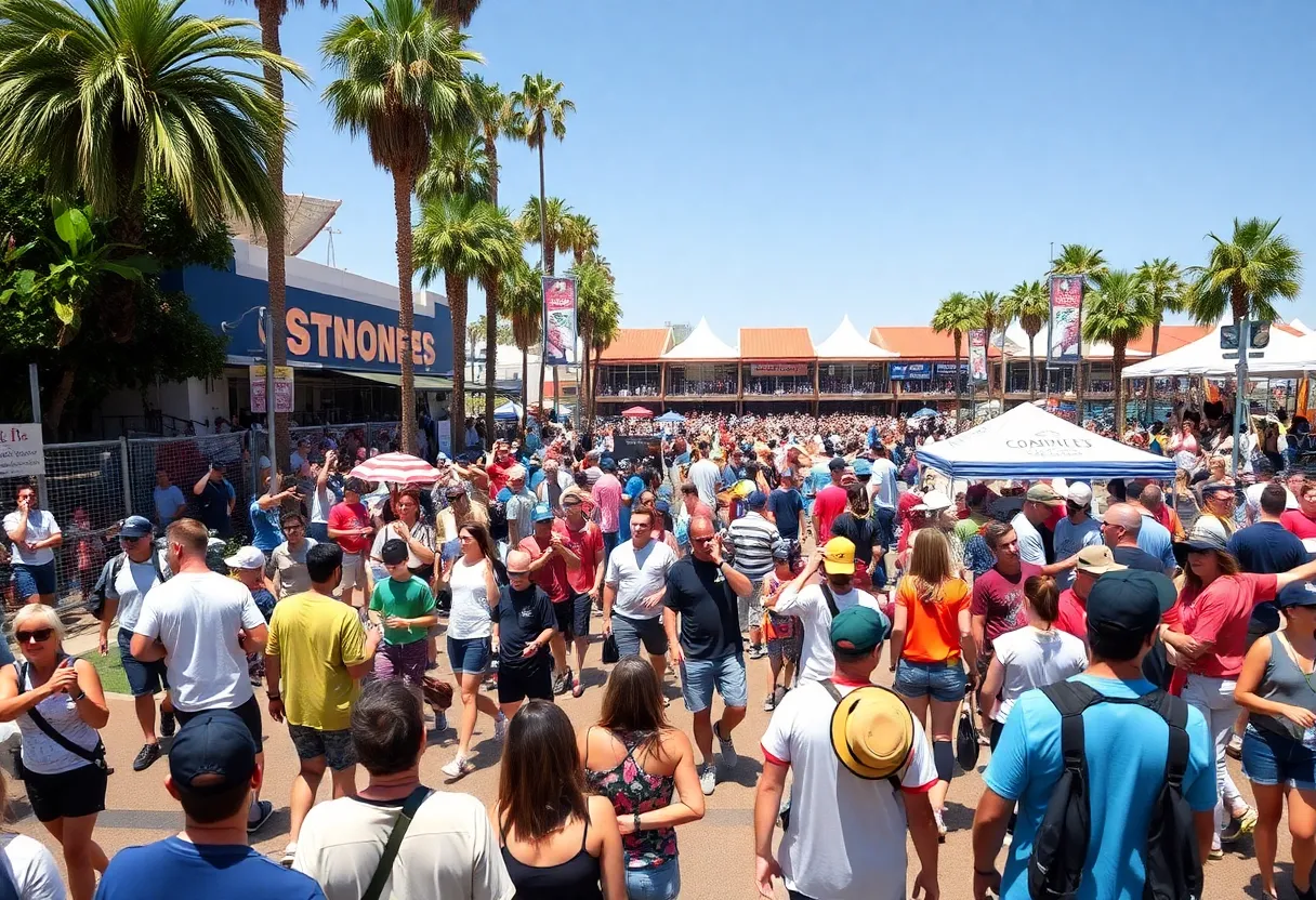 Crowd enjoying sports events in Orange County, California