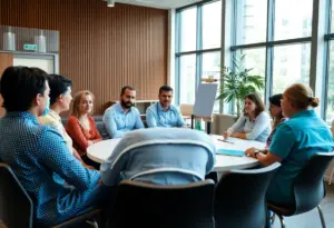 Community forum at Palomar Health discussing UCSD partnership