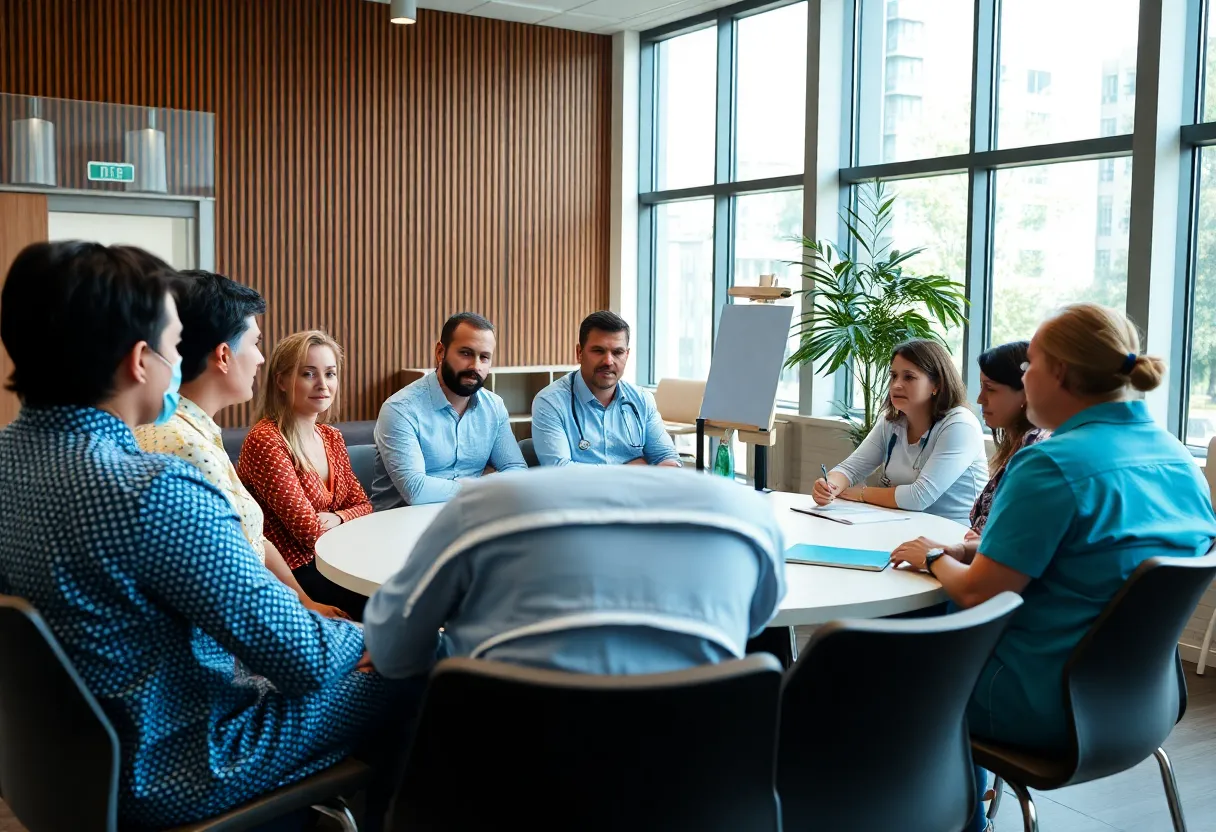 Community forum at Palomar Health discussing UCSD partnership