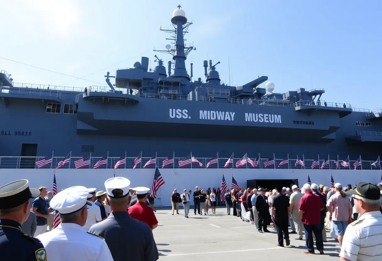 Commemorative ceremony for Pearl Harbor at USS Midway Museum