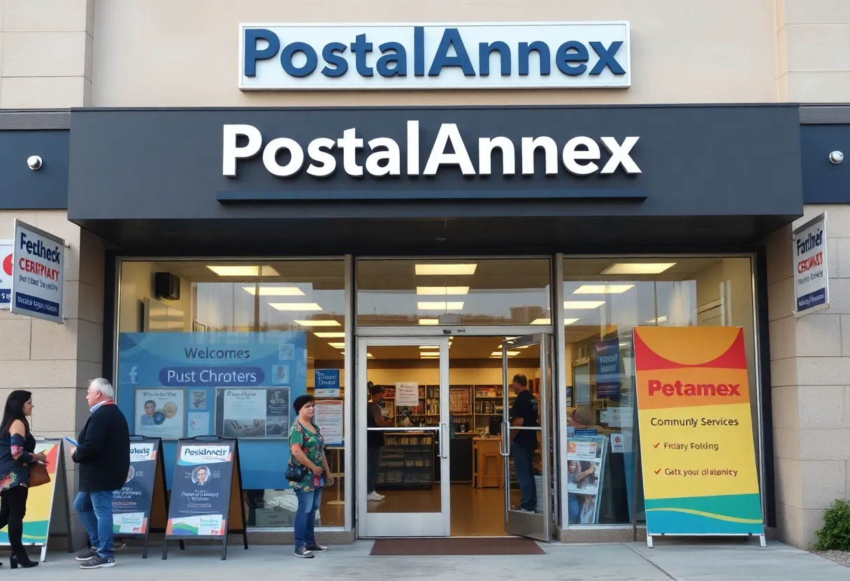 Front view of the new PostalAnnex store in Mint Hill, North Carolina