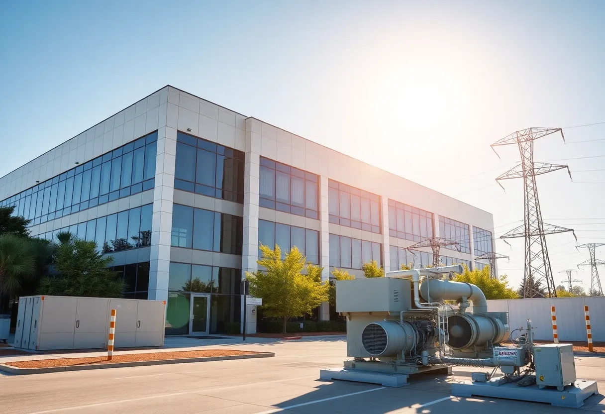 Power Systems West's corporate office with power generation equipment