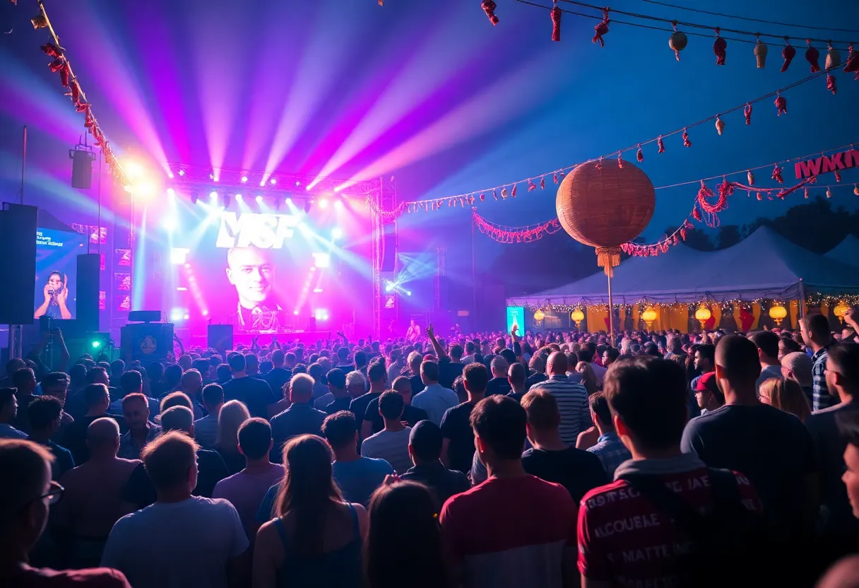 Crowd enjoying the PROPER NYE/NYD Festival in San Diego.