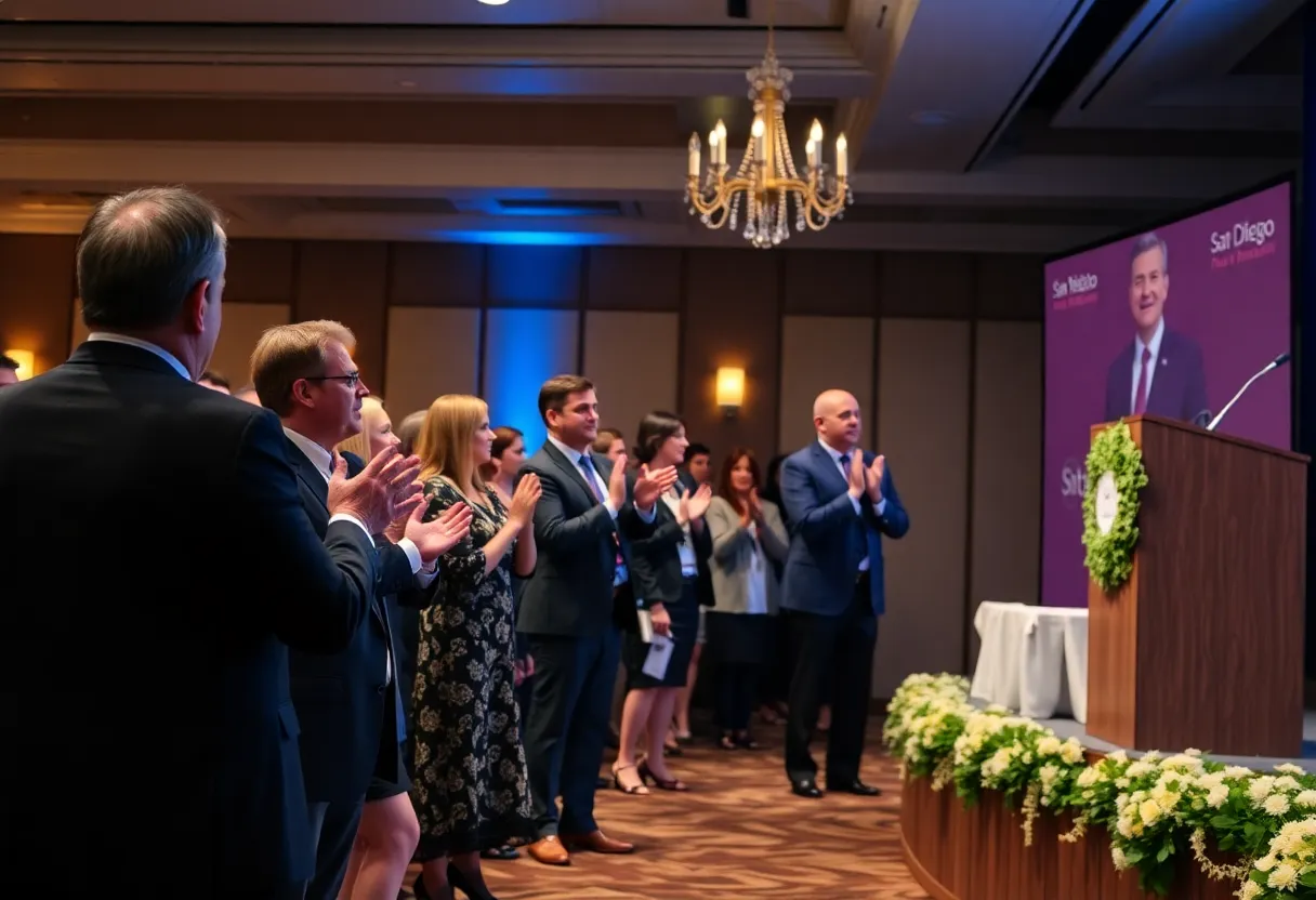 Audience applauding during the recognition ceremony for local journalists.