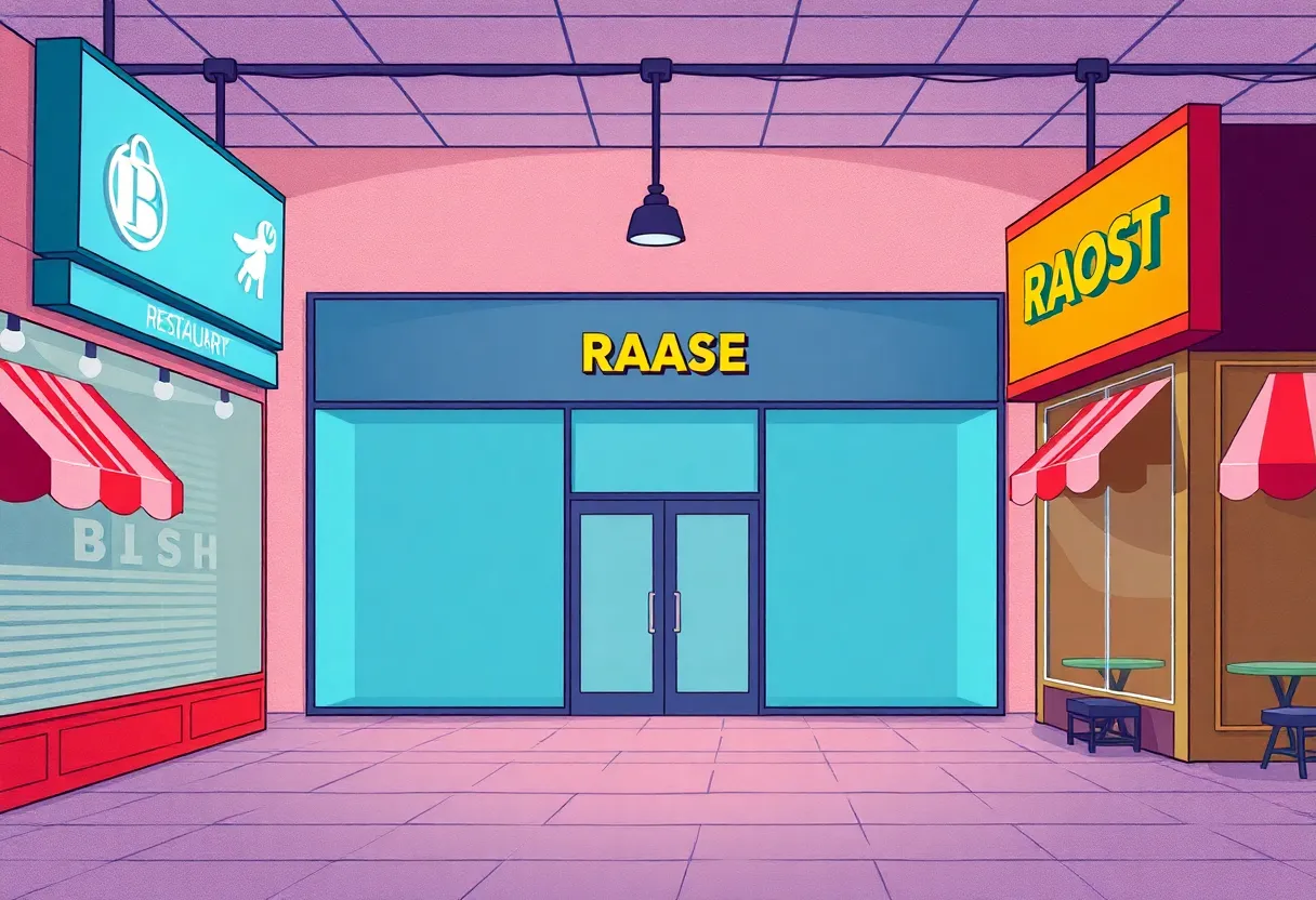 Empty retail stores reflecting closure trends