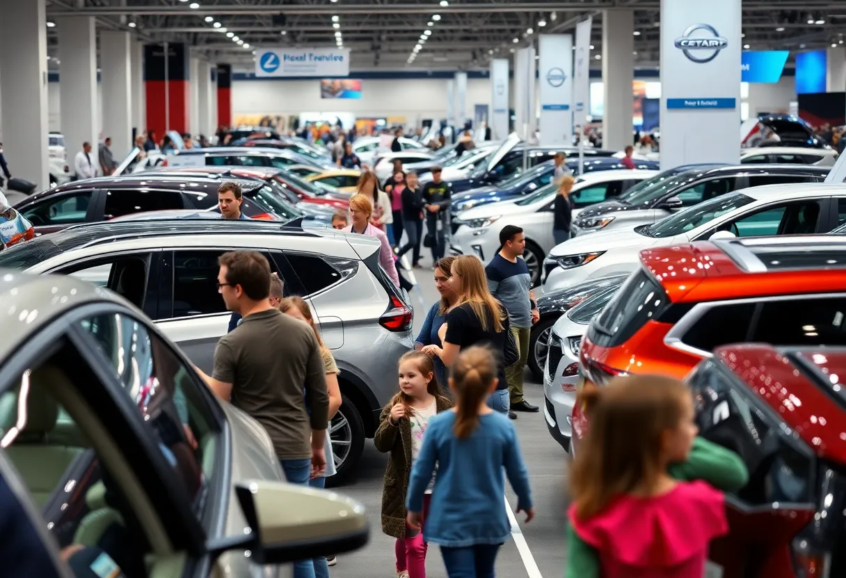Attendees exploring vehicles at the San Diego International Auto Show.