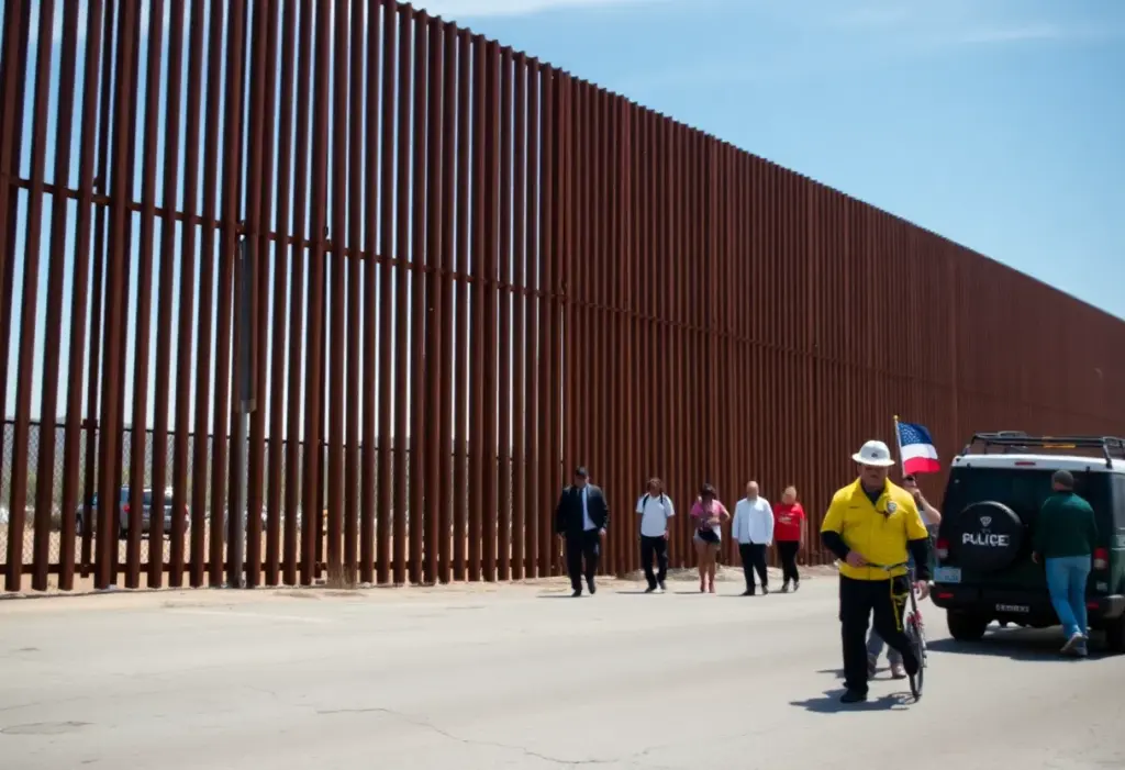 Visual representation of the San Diego border showing immigration enforcement.