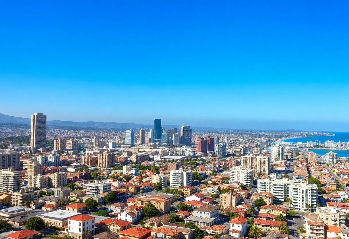 Cityscape of San Diego showcasing residential areas and tall buildings.