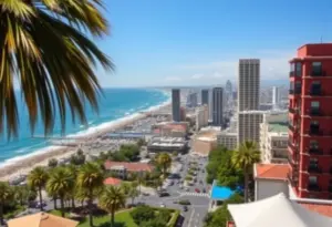 A panoramic view of San Diego, highlighting distinct cultural and outdoor features.