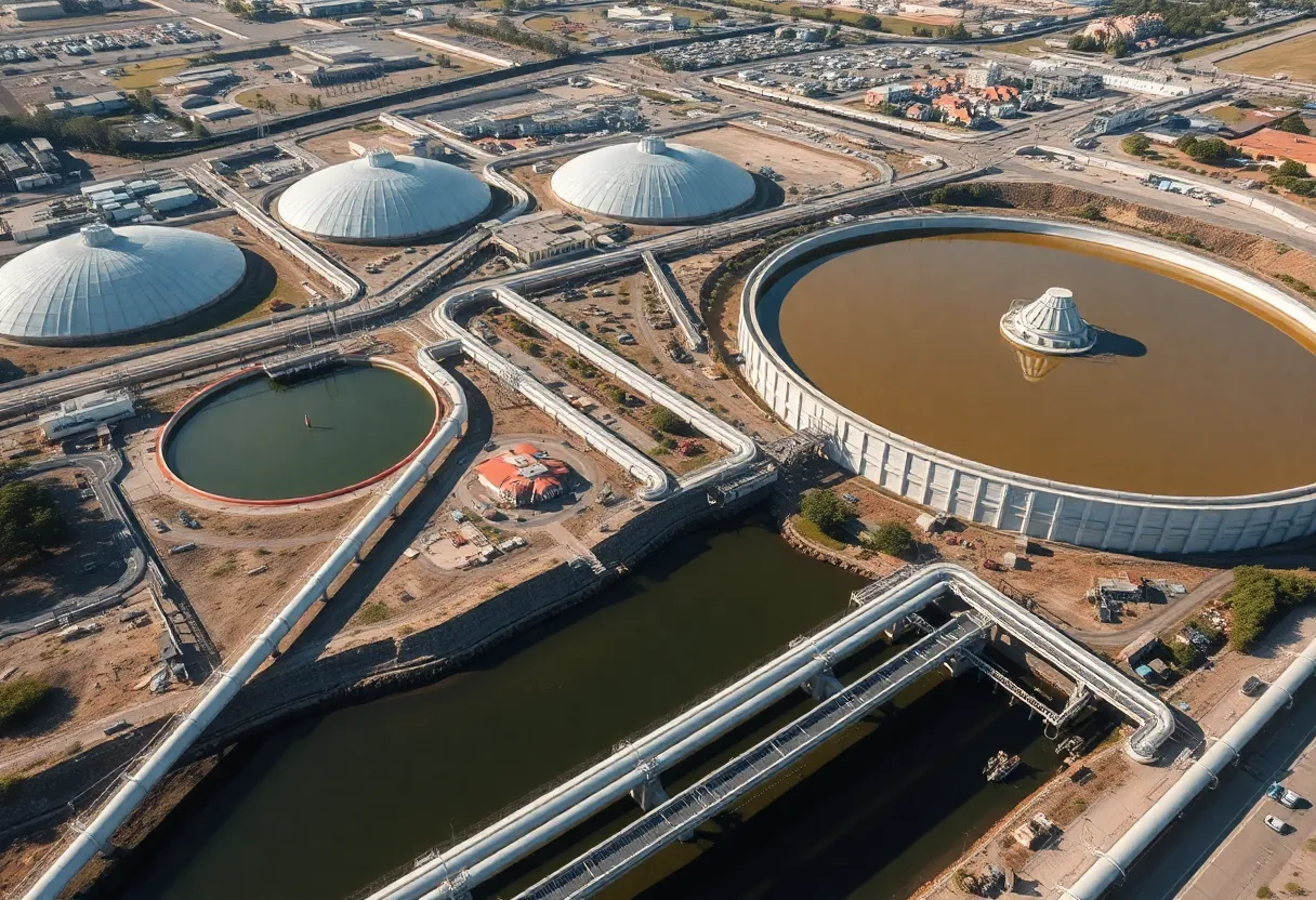 Aerial view of the water infrastructure in San Diego County.