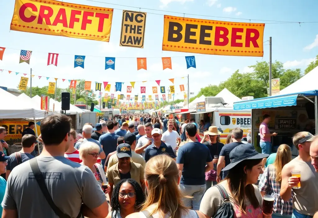 Crowd enjoying craft beer at a festival in San Diego