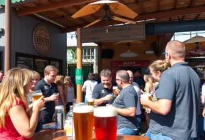 Craft beer being served at a San Diego brewery