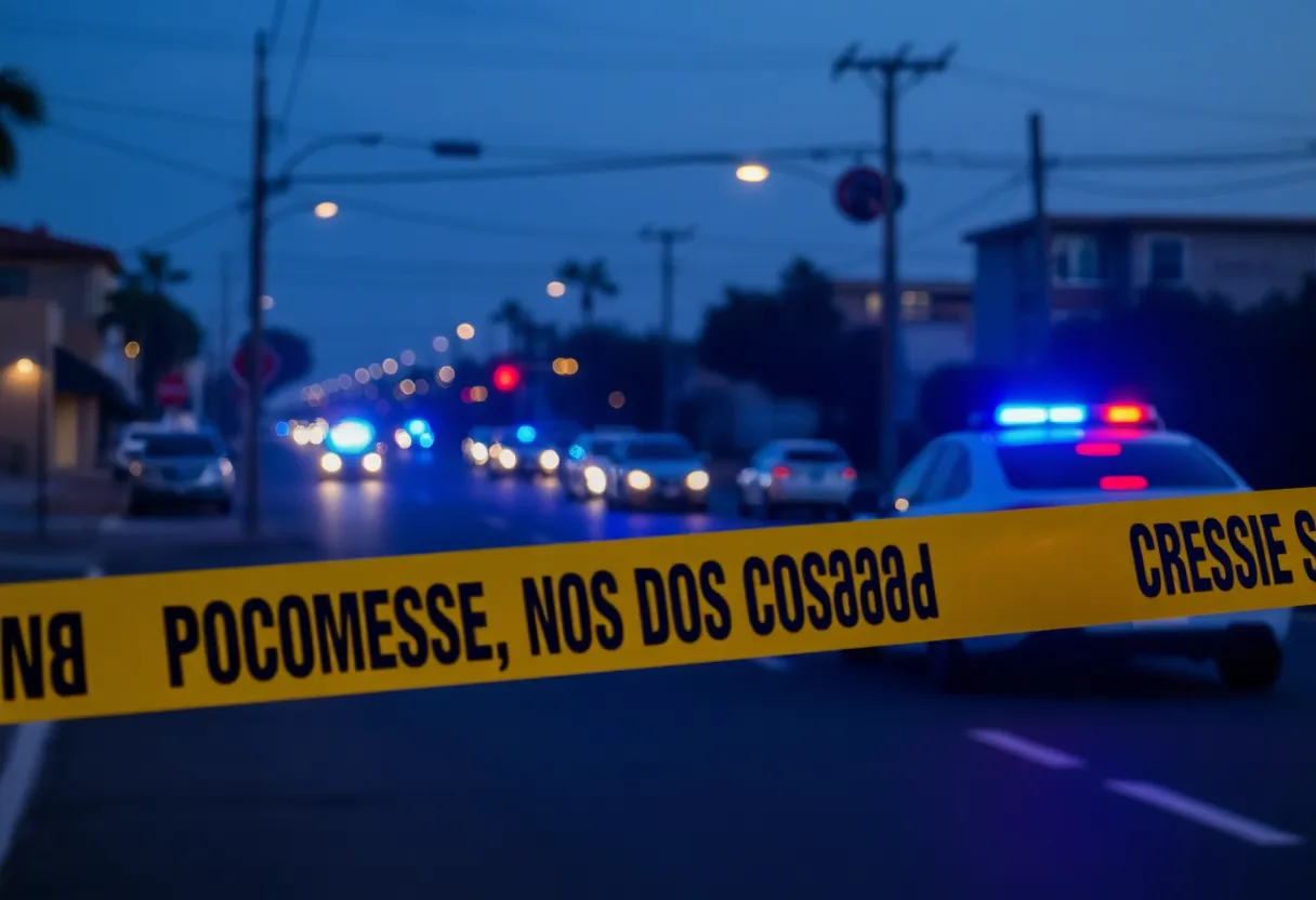 Crime scene in San Diego with police presence