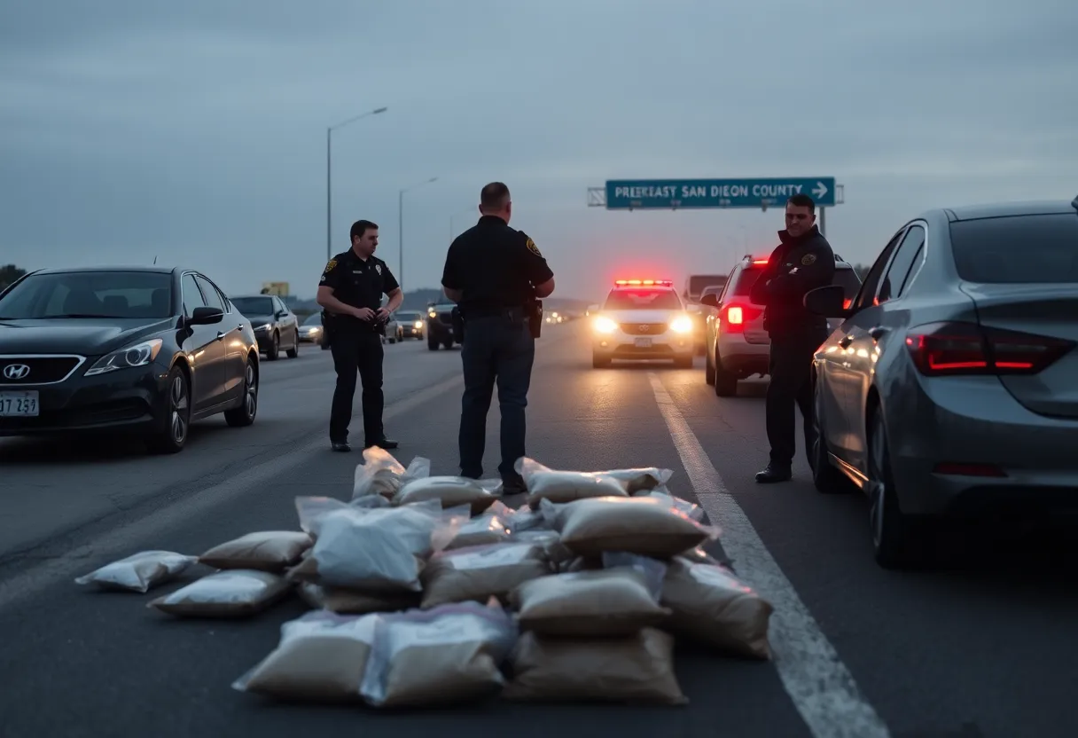 Drug seizure operation by law enforcement in San Diego County