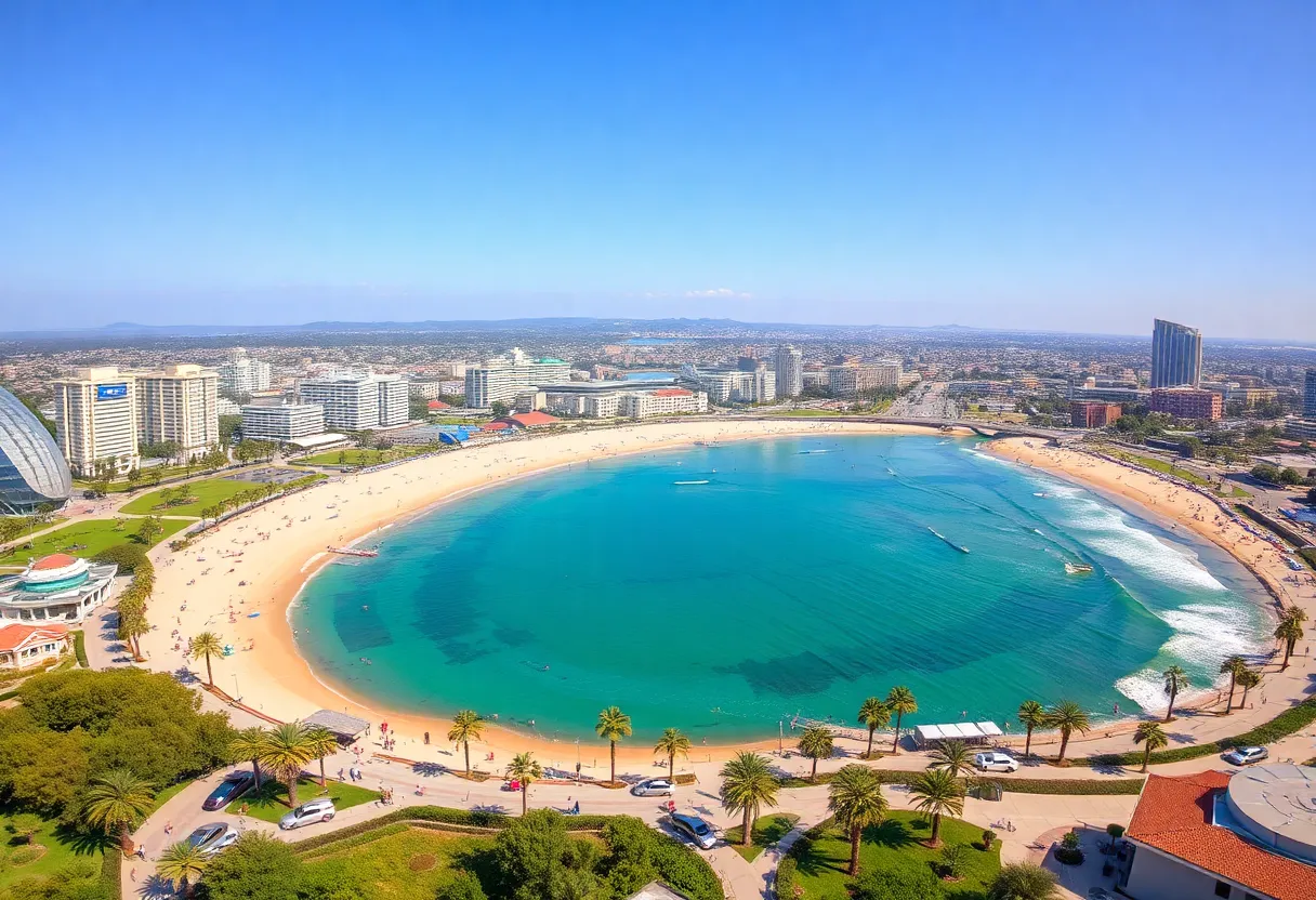 An overview of San Diego highlighting its beautiful beaches and entertainment options.