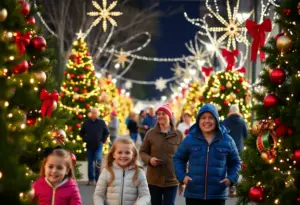 Families participating in San Diego holiday community events