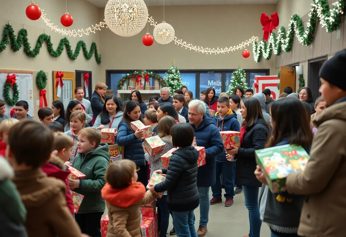 Community members participating in holiday events in San Diego.