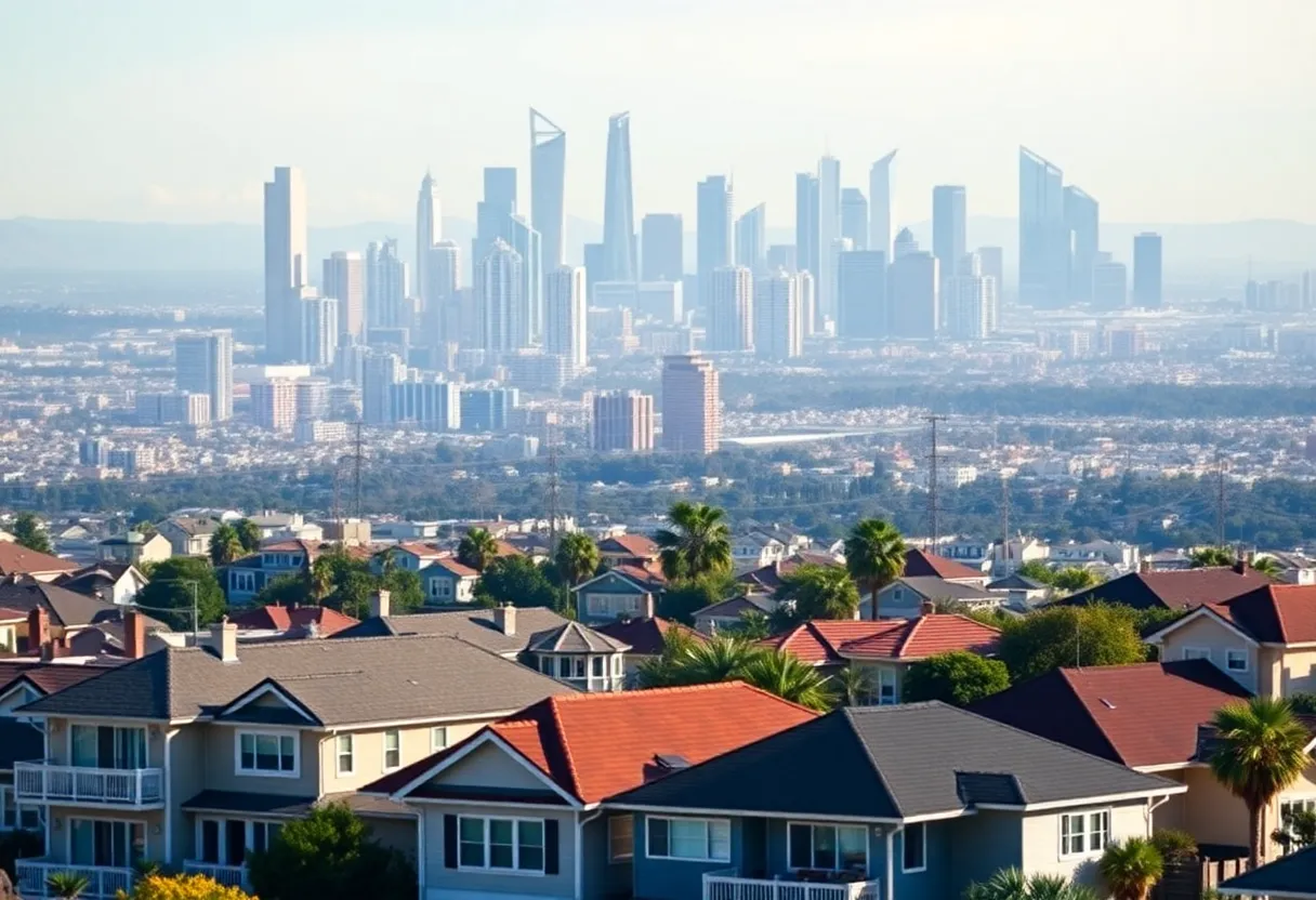 Skyline of San Diego showing contrasting housing prices.