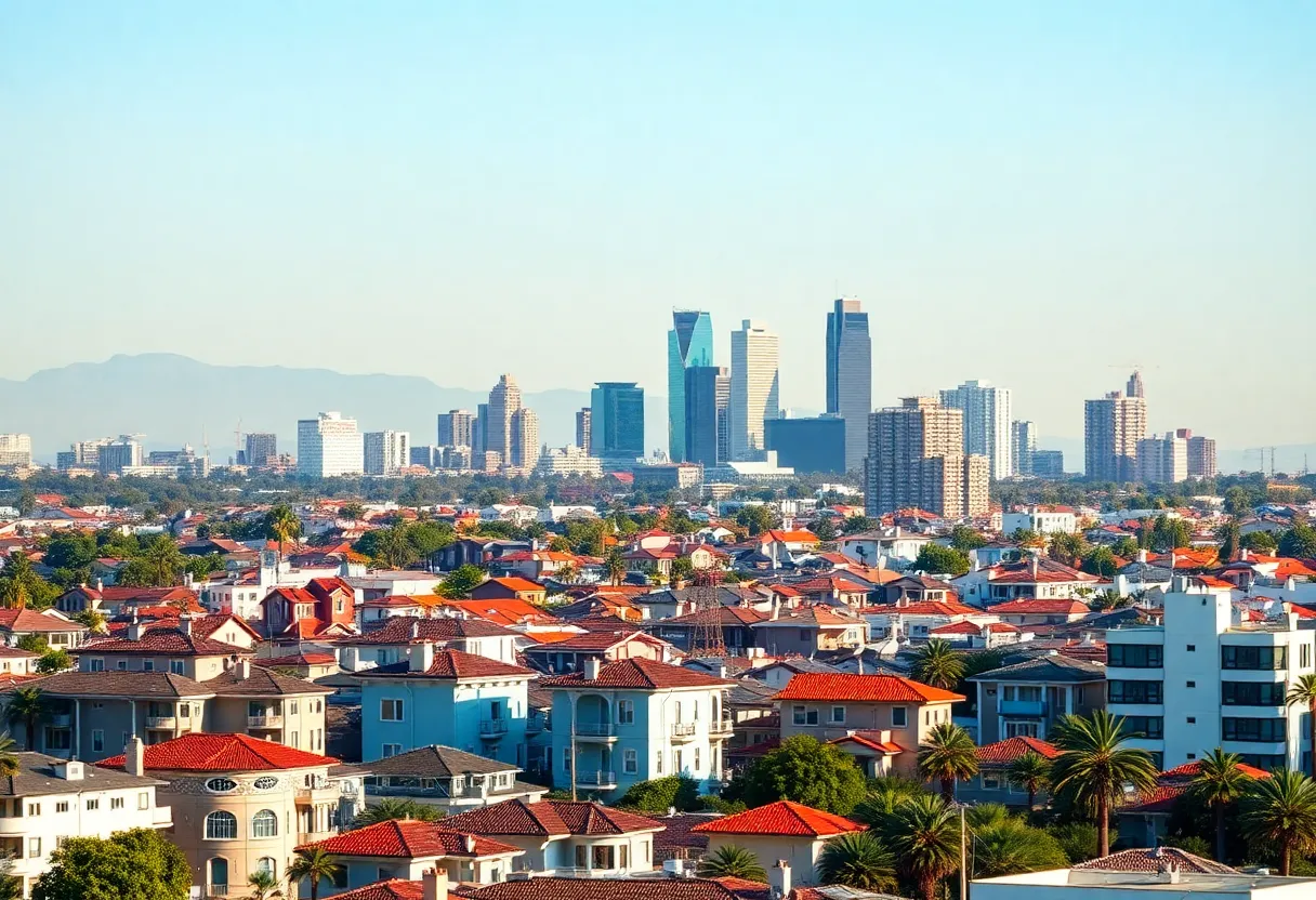 Overview of San Diego housing and skyline