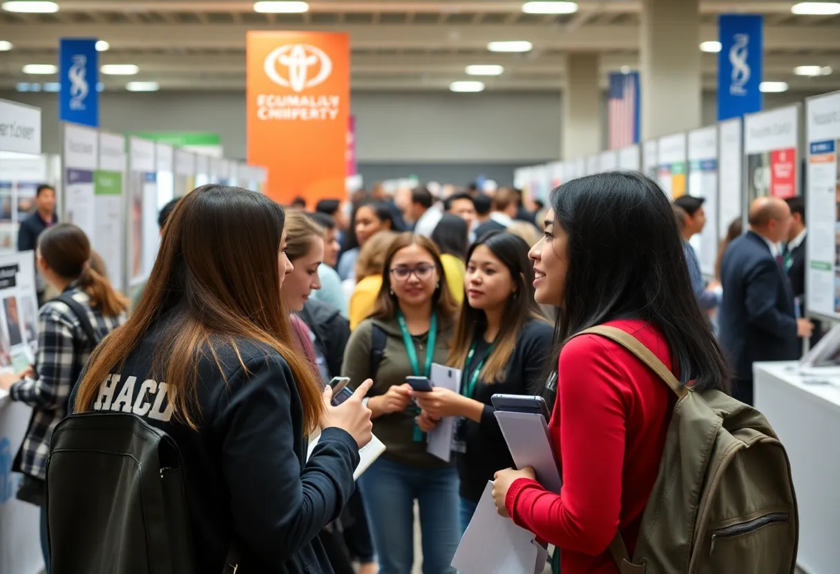 High school students engaging with professionals at San Diego MiniCon