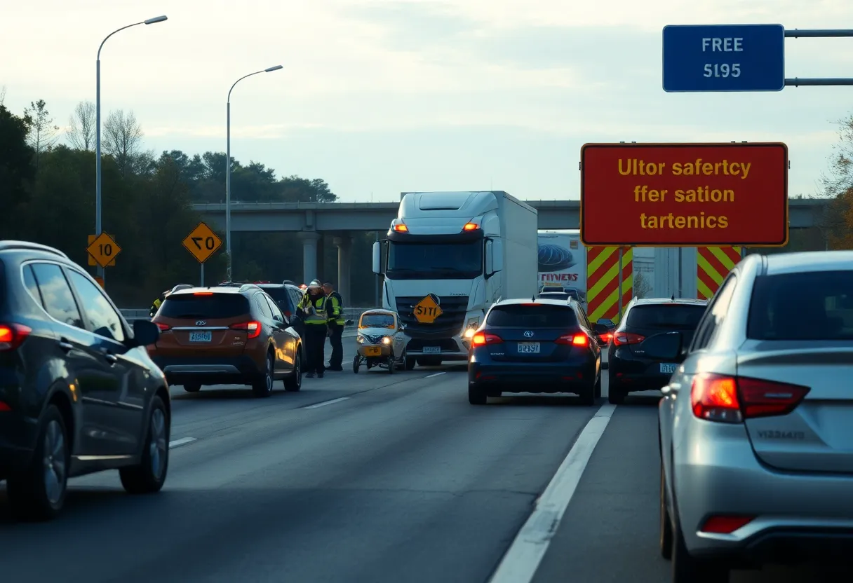 Scene of a multi-vehicle crash on a San Diego highway