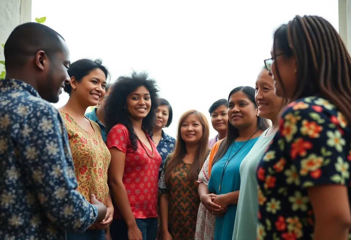 Supportive gathering symbolizing rescue from human trafficking in San Diego