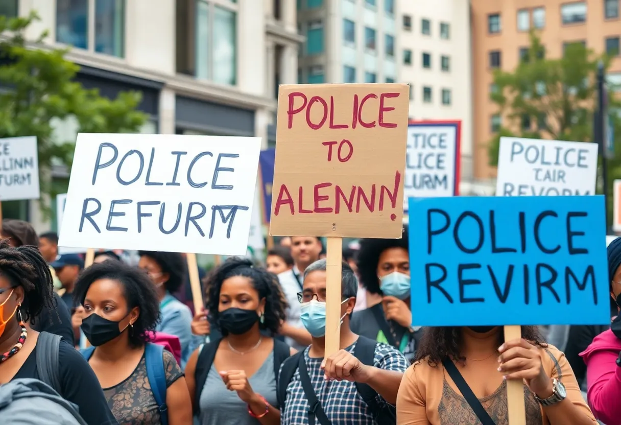 Community protest for police reform in San Diego