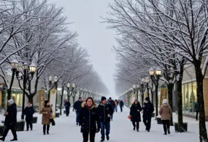 San Diego experiencing rare snowfall with festive decorations