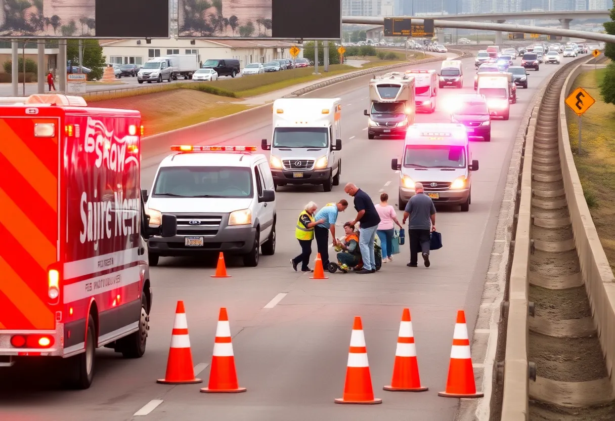 Emergency response at a traffic accident on Pacific Highway in San Diego