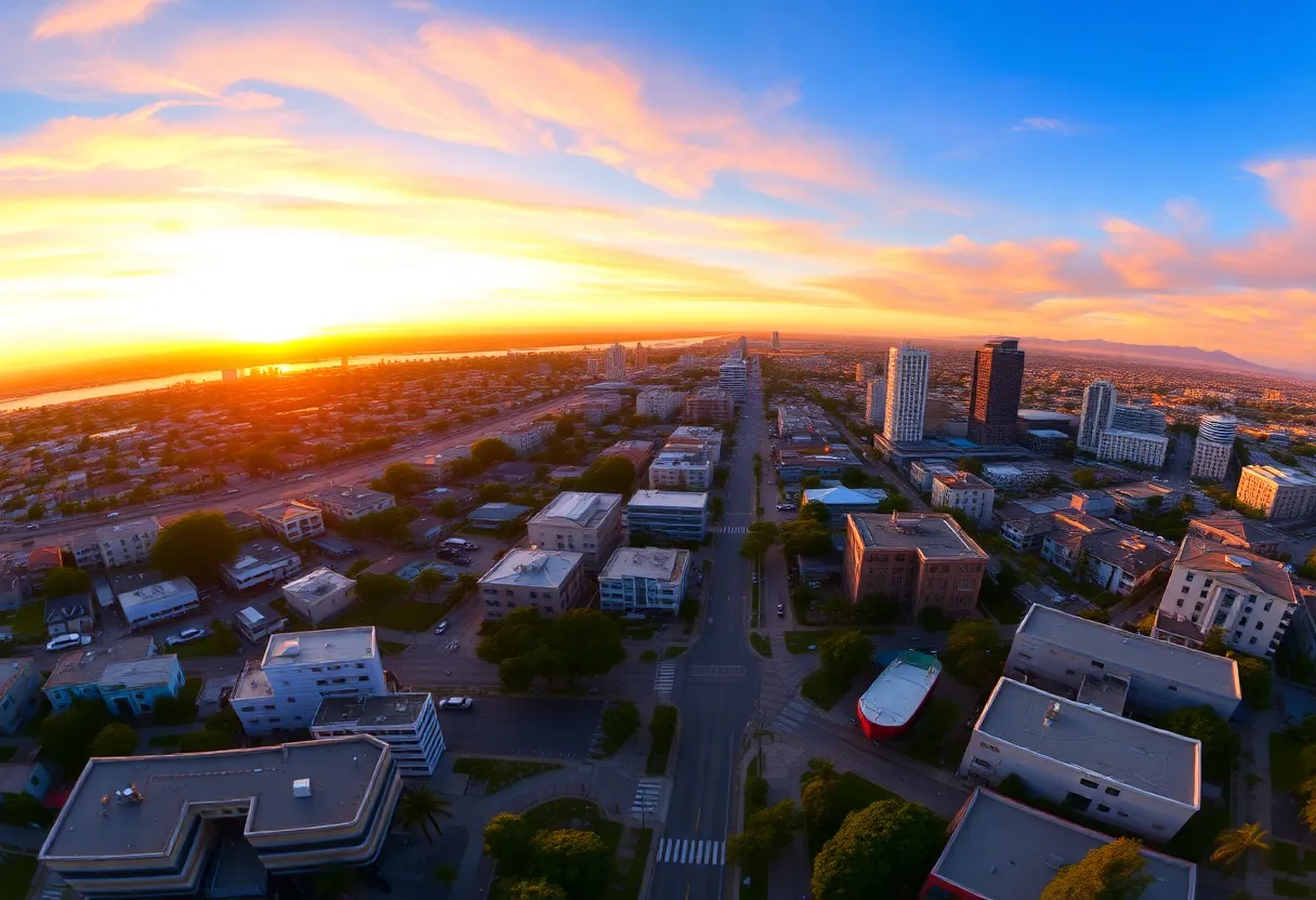Panoramic view of San Diego showing urban development and environmental initiatives