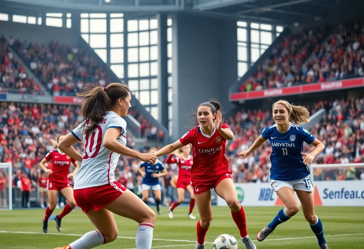San Diego Wave FC celebrating their World Sevens Football Championship victory