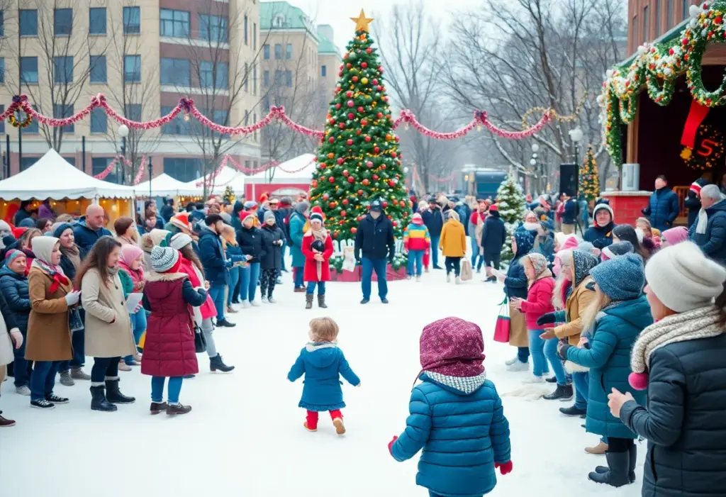 Community members enjoying the Winter Wonderland event in San Diego